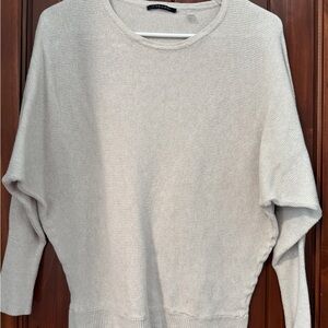 T Tahari Soft Gray Scoop Neck Sweater
